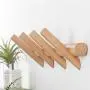 YOYAI Wood Coat Hooks Wall Mounted Hat Rack Tower Hanger Wall Hooks Decorative Hanger with Pegs Entryway Bedroom Bathroom（Beech Wood,4 Hooks）
