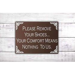 Please Remove Your Shoes Wood Sign | Funny Front Door Sign | Door Hanger | Door Decor | Front Porch Signs | Welcome Sign -by LEADING EDGE DESIGNS