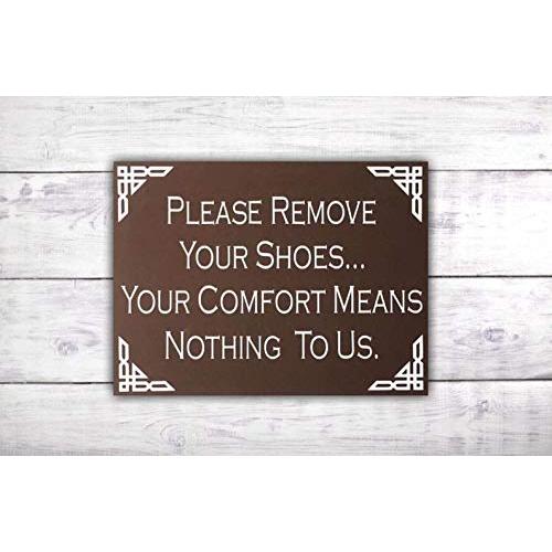 Please Remove Your Shoes Wood Sign | Funny Front Door Sign | Door Hanger | Door Decor | Front Porch Signs | Welcome Sign -by LEADING EDGE DESIGNS