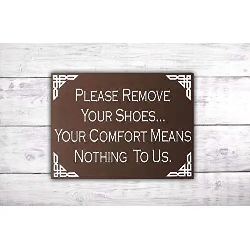 Please Remove Your Shoes Wood Sign | Funny Front Door Sign | Door Hanger | Door Decor | Front Porch Signs | Welcome Sign -by LEADING EDGE DESIGNS