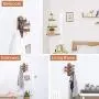 YI KUI Wall Shelves Wall Mounted Swivel Coat Rack 5 Hooks Rail Multi Foldable Arms Solid Oak Wood Towel Key Rack Clothes Hangers for Bathroom Entryway Bedroom Office Kitchen-Walnut Wood
