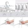 Rishx Foldable 8 in 1 Multifunctional Clothes Hanger Portable 360 Degree Rotating Wardrobe Organizer Rack Space Saving Closet Organizer Hanger for T-Shirt Sweater Dress Pants (Color : Pink)