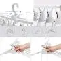 Rishx Foldable 8 in 1 Multifunctional Clothes Hanger Portable 360 Degree Rotating Wardrobe Organizer Rack Space Saving Closet Organizer Hanger for T-Shirt Sweater Dress Pants (Color : Pink)