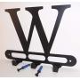 Capital Letter W Monogram Wall Hook Hanger. Satin Black. Solid Steel. Screws Included.