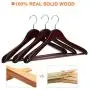 JS HANGER Coat Hangers Extra Wide Rounded Shoulder with No-Slip Bar, Walnut Finish, 3 Pack JS HANGER Coat Hangers Extra Wide Rounded Shoulder with No-Slip Bar, Walnut Finish, 3 Pack