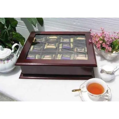 Large Tea Bag Chest Cabinet/Tea Bag Storage Box, Solid Wood (Mahogany Finish) Large Tea Bag Chest Cabinet/Tea Bag Storage Box, Solid Wood (Mahogany Finish)