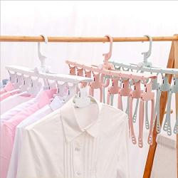 Mitlife Clothes Hangers Space Saving Plastic Hangers Multi-Function Creative Folding Hangers Magic Clother Hangers Organizer in Wardrode Adjustable (Green)
