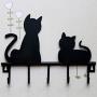 Valensha Towel Rack, Hand Towel Ring Towel Bar Holder Cat Design Metal Wall Mounted Hooks Hat Coat Clothes Storage Door Hanger Decor Black