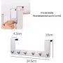 ABBD Stainless Steel Coat Rack Over The Door Hanger with 6 Hooks, Modern Brushed Coat Rack Hooks Wall Mounted, Door Clothes Hanger for Living Room, Cloakroom, Bathroom-A