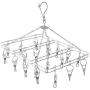 KIPB Stainless Steel Clothes Hangers Double Lines Square Laundry Hanger Clothes Drying Hanger with Clips