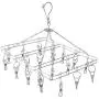 KIPB Stainless Steel Clothes Hangers Double Lines Square Laundry Hanger Clothes Drying Hanger with Clips