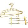 KOOBAY 10Pack 11.8" Aluminium Gold Finish Stainless Bottom Adjustable Clips Pants Skirt Trousers Clothes Metal Hangers