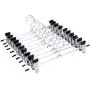 Cabilock Clothes Hanger 10pcs Non-Slip Stainless Steel Hangers Drying Clothes Hanger with Clips for Coat Trouser Pants (Black)