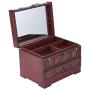 Brino Jewelry Chest, 1pc Classical Wooden Jewelery Gift Storage Boxes Case Holder Chest Organizer with Mirror