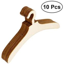 DNJKSA 10pcs Mini Wooden Clothes Hanger Doll Accessory Doll Clothes Coat Dress Organizer for Kids Craft Projects