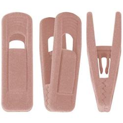 Trgowaul Blush Pink Velvet Hangers Clips, Pants Hangers Velvet Clips, Strong Finger Clips Perfect for Thin Velvet Hangers (60 PCS Blush Pink)