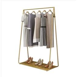 LINGYAN Metal Clothing Display Rack Hanger, Clothing Store Window Vertical Combination Frame, Bedroom Clothes Storage Rack, Shopping mall Store Shelves, Dressing Room Coat Rack (Gold)