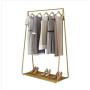 LINGYAN Metal Clothing Display Rack Hanger, Clothing Store Window Vertical Combination Frame, Bedroom Clothes Storage Rack, Shopping mall Store Shelves, Dressing Room Coat Rack (Gold)
