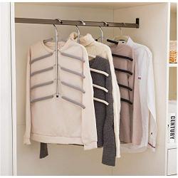 5pcs Random Color Multilayer Fish Bone Shape Stainless Steel Clothing Storage Racks Clothes Hanger Storage Holder Wardrobe Laundry Drying Rack