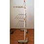 idee BDP-V23 Foldable Rolling 3-tier Clothes Laundry Drying Rack with with Stainless Steel Hanging Rods, Collapsible Shelves and Base for Easy Storage, Made-in-Korea, Premium Size, Orange