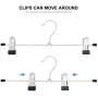 HQSHOP Trouser Hangers, Strong Metal Pant/Skirt Hangers with Clips, 10 Pack Non Slip Clothes Jean Hangers with 360°Rotatable Chrome Swivel Hooks