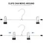 HQSHOP Trouser Hangers, Strong Metal Pant/Skirt Hangers with Clips, 10 Pack Non Slip Clothes Jean Hangers with 360°Rotatable Chrome Swivel Hooks