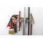 Not Yet Another Mop and Broom Holder, 2 Hangers Pack, 3 Sliding Grippers + 4 Hooks Each, Extra Space in Between, Clips Hold Everything Better Than Rollers, Wall Mount on Aluminum Rack by 2 Screws Only