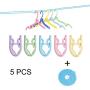 UYMIQ 5Pcs Clothes Hangers Portable Folding Plastic + 3M Clothesline Portable Windproof for Outdoor Travel Hiking Camping Hotel