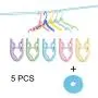 UYMIQ 5Pcs Clothes Hangers Portable Folding Plastic + 3M Clothesline Portable Windproof for Outdoor Travel Hiking Camping Hotel UYMIQ 5Pcs Clothes Hangers Portable Folding Plastic + 3M Clothesline Portable Windproof for Outdoor Travel Hiking Camping Hotel
