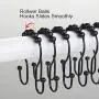 Goowin Shower Curtain Hooks, 12 Pcs Shower Curtain Rings, Stainless Steel Roller Rust-Resistant Balance Sliding Anti-Drop Double Shower Hooks for Curtain Bathroom Shower Curtains (Black) Goowin Shower Curtain Hooks, 12 Pcs Shower Curtain Rings, Stainless Steel Roller Rust-Resistant Balance Sliding Anti-Drop Double Shower Hooks for Curtain Bathroom Shower Curtains (Black)