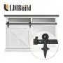 LD BUILD 4ft Mini Sliding Barn Door Hardware Kit, Unique Design Hanger, Easy Installation, Quality Roller, Perfect for Cabinets, TV Stands for 24" Wide DoorPanel (Vintage Steering Wheel Style)