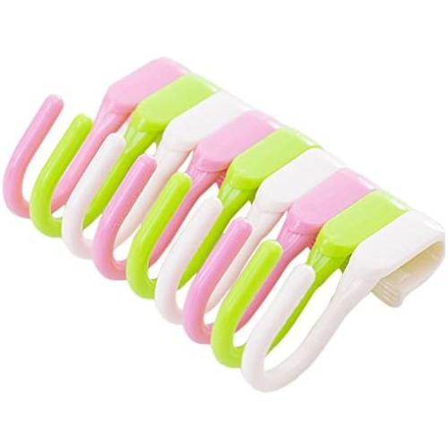 Furnido Plastic S Shape Hooks Portable Small Kitchen Bathroom Hanging Hooks Clothes Towel Bag Hanger Hooks Pack of 10 (White)