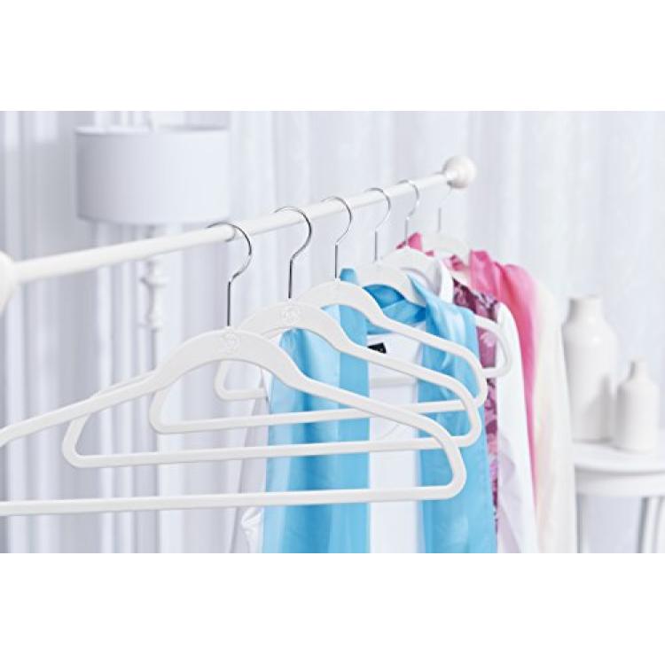 Joy Mangano Hangers (40 Pack) White Huggable Hangers, Non Slip Velvet  Hangers, Space Saving Hangers, Clothes