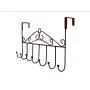 Hooks Over The Door Hook Organizer Rack Hanging, 7 Hooks, Over Door Storage Rack ? Organizer Hooks for Coats, Hats, Robes, Clothes or Towels (Copper)