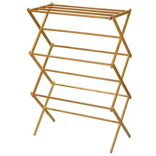 Household Essentials 6524 Tall Indoor Folding Wooden Clothes Drying Rack | Dry Laundry and Hang Clothes | Bamboo Household Essentials 6524 Tall Indoor Folding Wooden Clothes Drying Rack | Dry Laundry and Hang Clothes | Bamboo