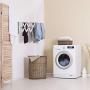 Wall Mount Clothes Drying Rack, X-cosrack Rustproof Accordion Retractable Drying Rack for Laundry Room/Bathroom Tower, 8 Bar Space-Saving Aluminium Alloys Garment Hanger 23 Linear Feet Pearl White