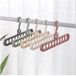 Multi-Function Nine-Hole Hanger Space Saving Folding Magic Clothes Hanger Drying Closet Home Bedroom Storage Holder Hanger 10pcs Random Color