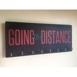 Race Medal Holder/Running Medal Hanger - GOING THE DISTANCE. Wood Wall Mounted Medal Organizer