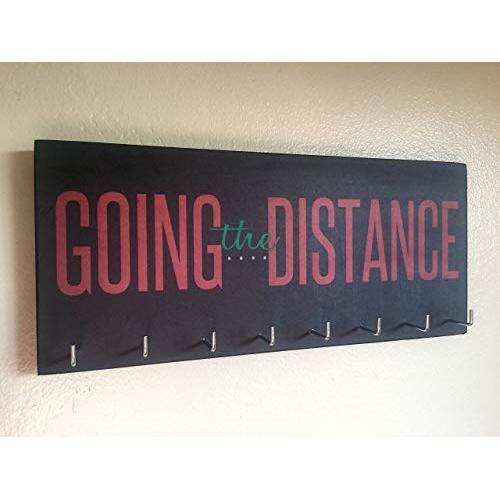 Race Medal Holder/Running Medal Hanger - GOING THE DISTANCE. Wood Wall Mounted Medal Organizer