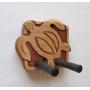Ukulele Wall Mount Hanger, Hook. Hand Carved, Tropical Art
