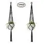 Anivia Plant Hanger Hanging Planter Basket Black Macrame Cotton Rope for Indoor Outdoor Decorations (2 Pack)