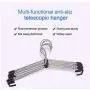 8 PCS Adjustable Multi-Functional Stainless Steel DIY Telescopic Clothes Hanger Wardrobe Hanger for Kids and Adults Decoration