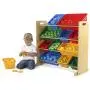 Tot Tutors Kids Toy Storage Organizer with 12 Plastic Bins, Natural/Primary (Primary Collection) Tot Tutors Kids Toy Storage Organizer with 12 Plastic Bins, Natural/Primary (Primary Collection)