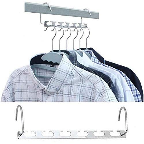 10pc Multi-Function Metal Wonder Rack Bathroom Hanger Wardrobe Clothes Hanger Storage Magic Creative Design Rack