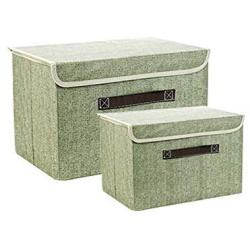 HUTTLY Non-Woven Storage Box，Clothes Storage Boxes Fabric Folding Household Storage Boxes Finishing Boxes Clothing Storage Boxes Non-Woven Cover (Green)