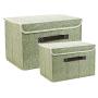 HUTTLY Non-Woven Storage Box，Clothes Storage Boxes Fabric Folding Household Storage Boxes Finishing Boxes Clothing Storage Boxes Non-Woven Cover (Green)