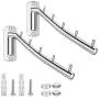 Newdora [2 Pack] Folding Wall Mounted Clothes Hanger Rack Clothes Hook Stainless Steel with Swing Arm Holder Clothing Hanging System Closet Storage Organizer Heavy Duty Drying Rack Wall Mount Hanger