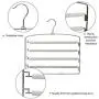 DOIOWN Pants Hangers Slacks Hangers Space Saving Non Slip Stainless Steel Clothes Hangers Closet Organizer for Pants Jeans Trousers Scarf (3-Pack(Grey))
