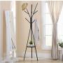 COAT RACK Vertical Metal Branch Shape with Small Disc Clothes Hanger (Color : Black)