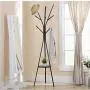 COAT RACK Vertical Metal Branch Shape with Small Disc Clothes Hanger (Color : Black)
